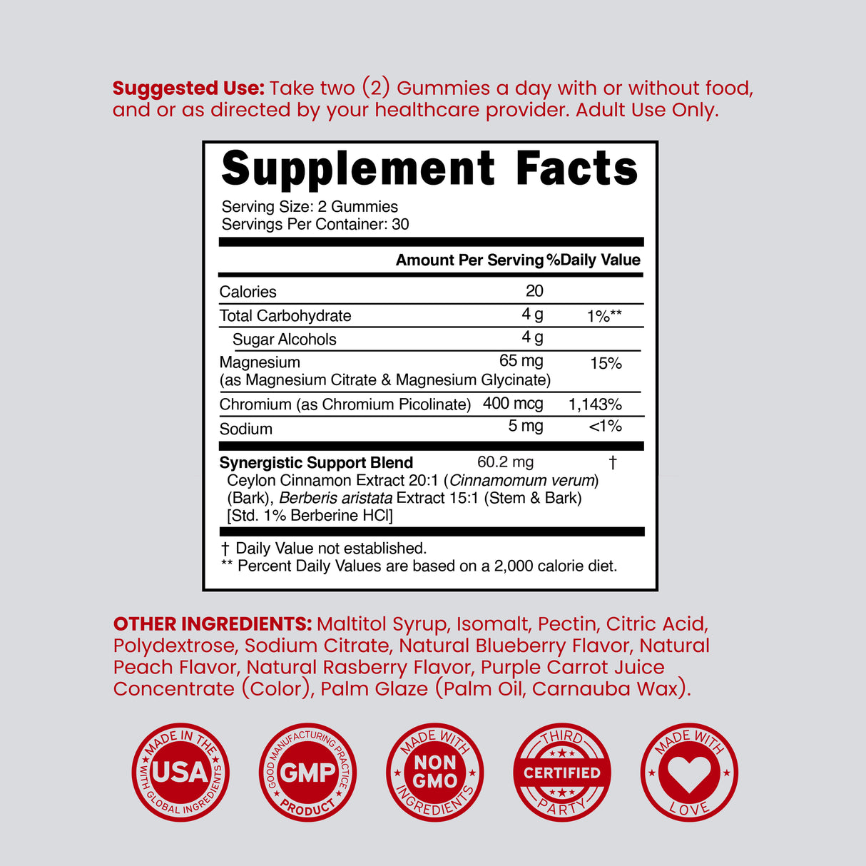 Berberine Gummies - (60 Gummies)