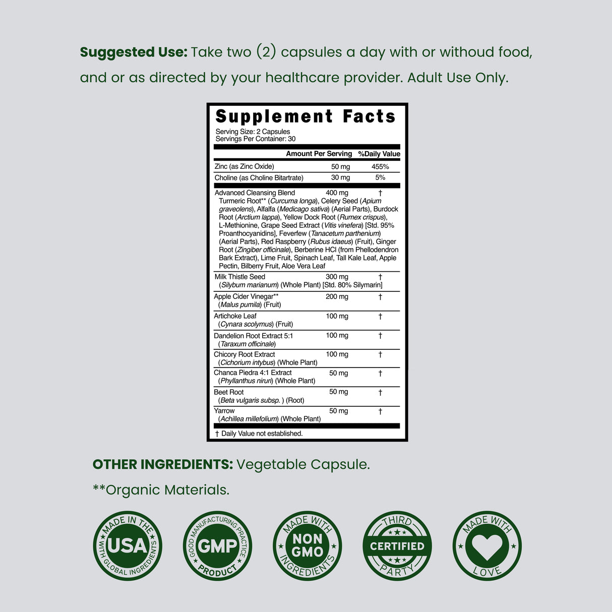 Liver Cleanse Detox & Repair Support* (27 in 1 Formula) - 60 Capsules