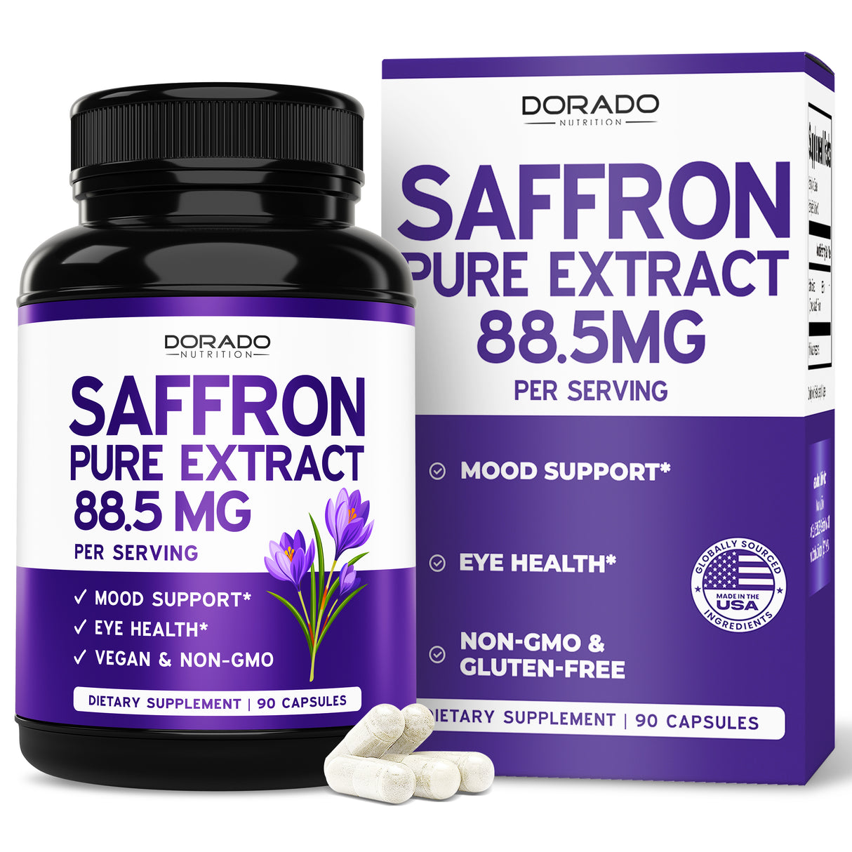 Saffron Flower Extract Supplement (90 Capsules) Women & Men