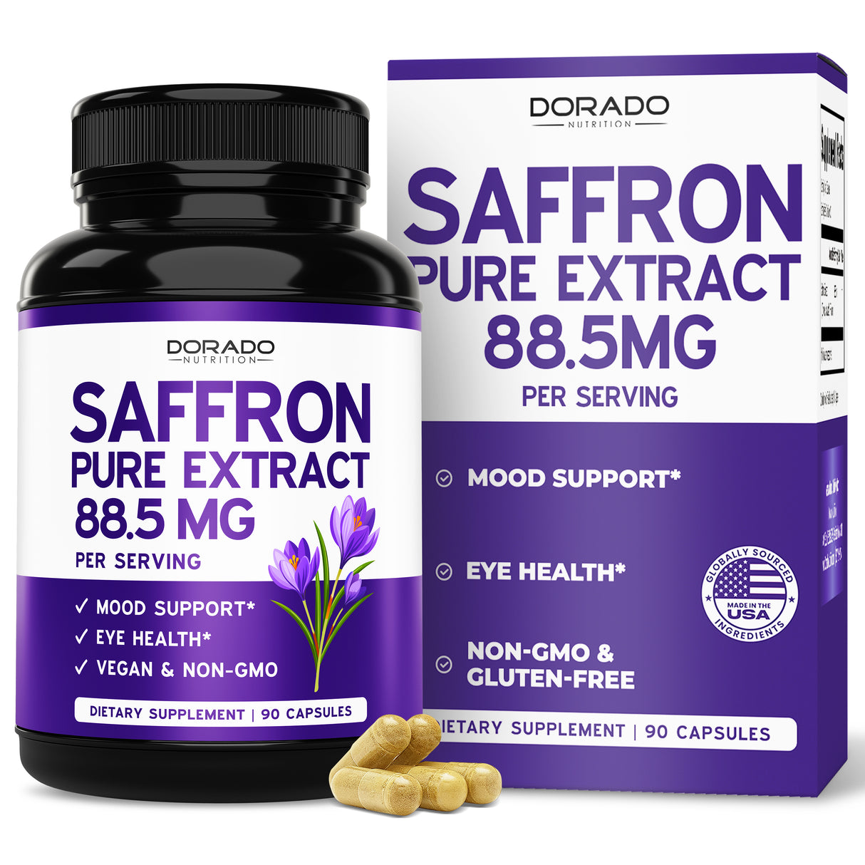 Saffron Flower Extract Supplement (90 Capsules) Women & Men