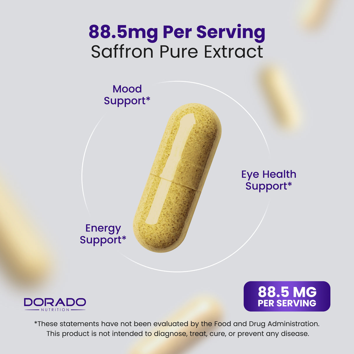 Saffron Flower Extract Supplement (90 Capsules) Women & Men