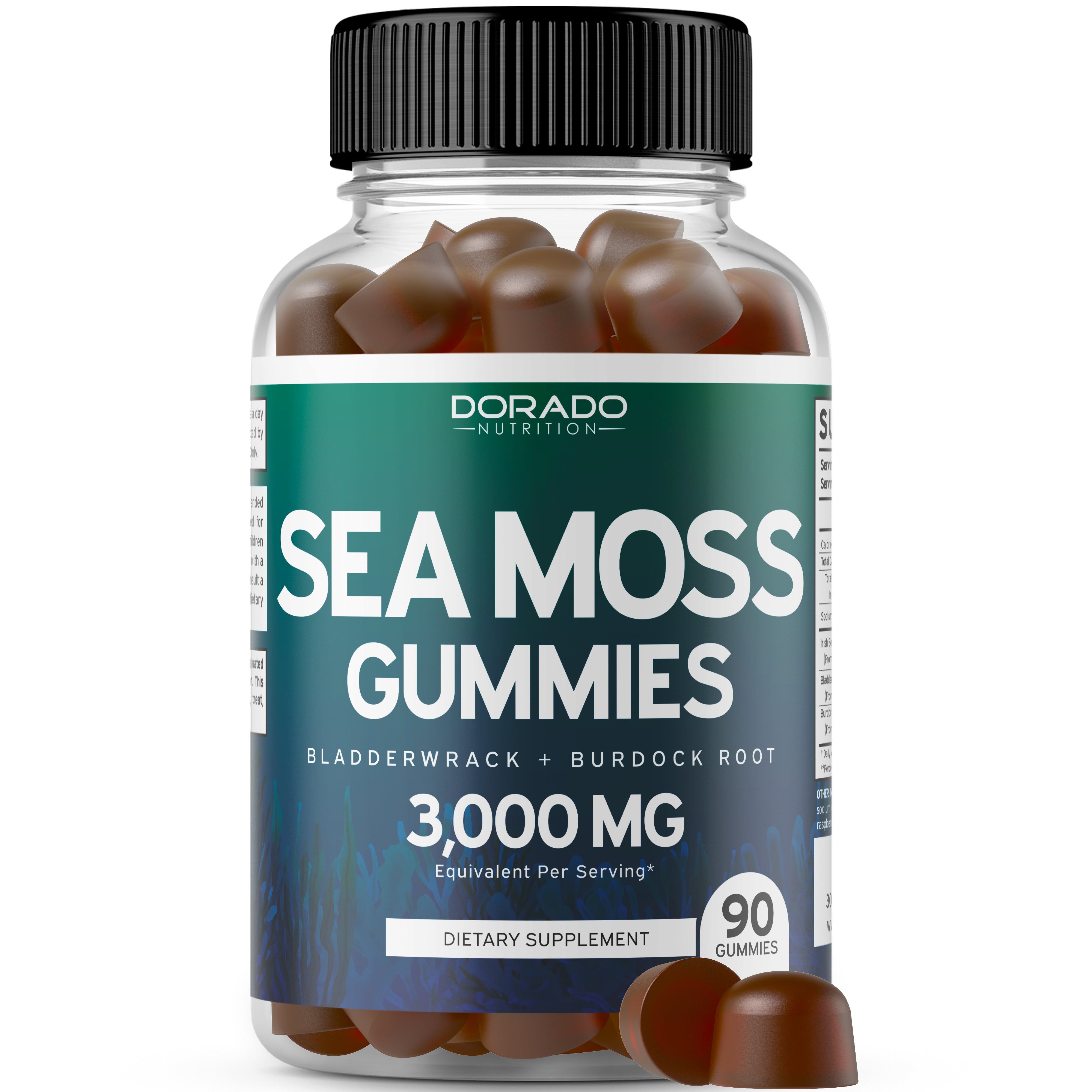 HEALING DROPS Irish Sea Moss Gummies – 2 Pack – Raw Organic Wildcrafted Sun-Dried – 42 Gummies With Minerals