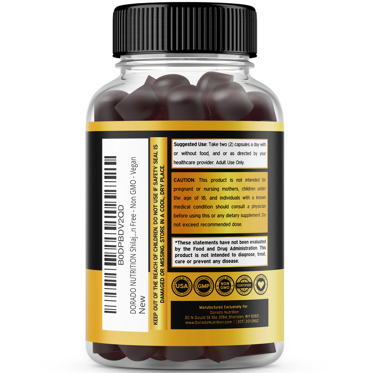Shilajit Gummies with Sea Moss, Ashwagandha & Lions Mane - (60 Gummies)