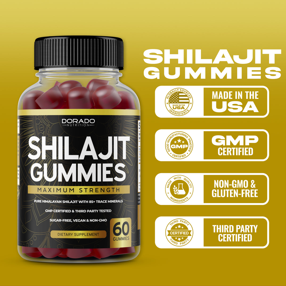 Shilajit Gummies 1000mg - (60 Gummies)