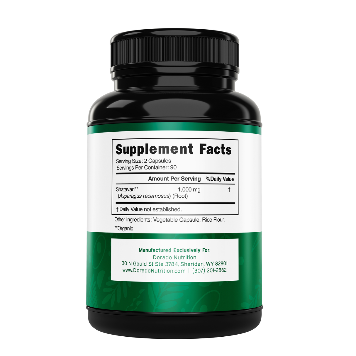 Organic Shatavari Capsules (180 Capsules)