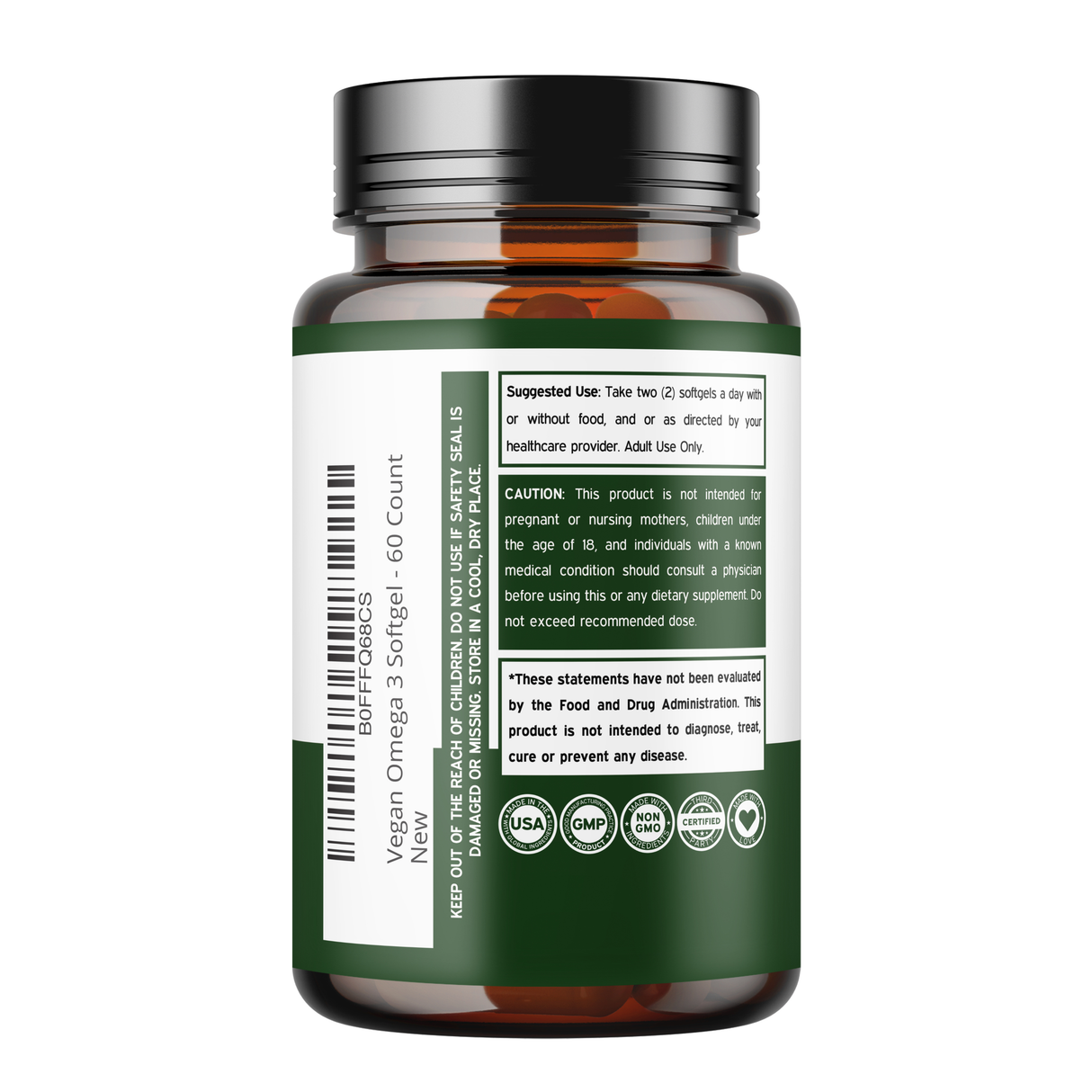 Vegan Omega 3 Algae Oil (60 Softgels)