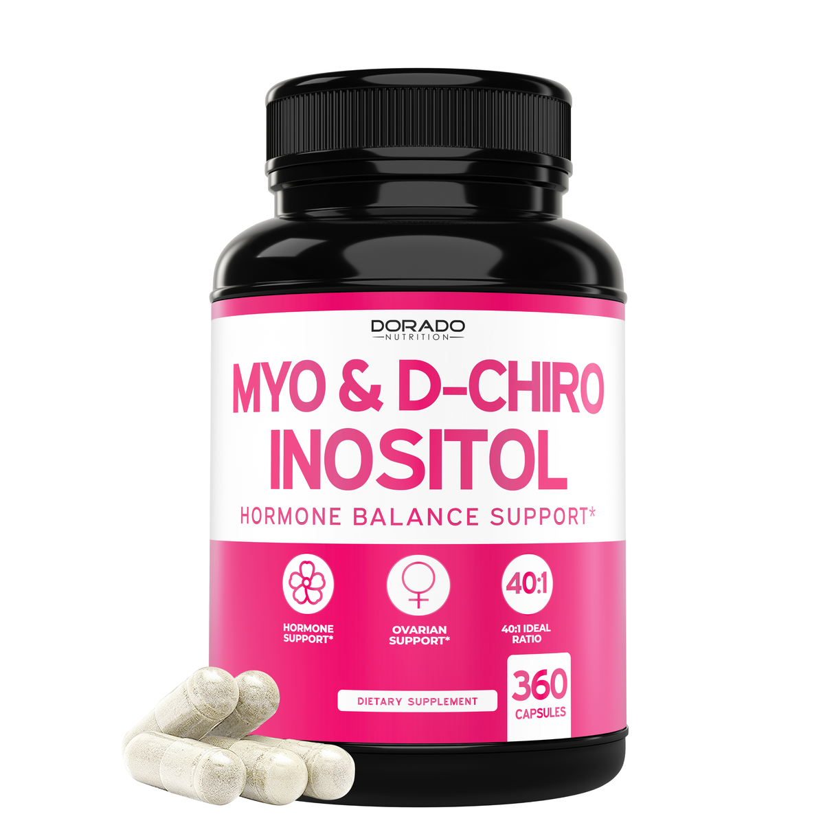 Myo-Inositol & D-Chiro Inositol Supplement For Women (360 Capsules)