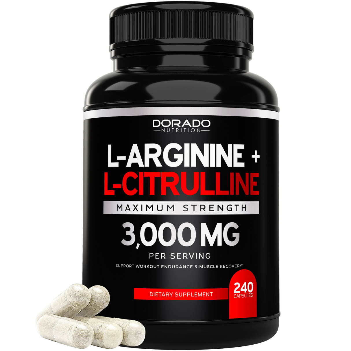 L Arginine L Citrulline 3000mg Supplement (240 Capsules)