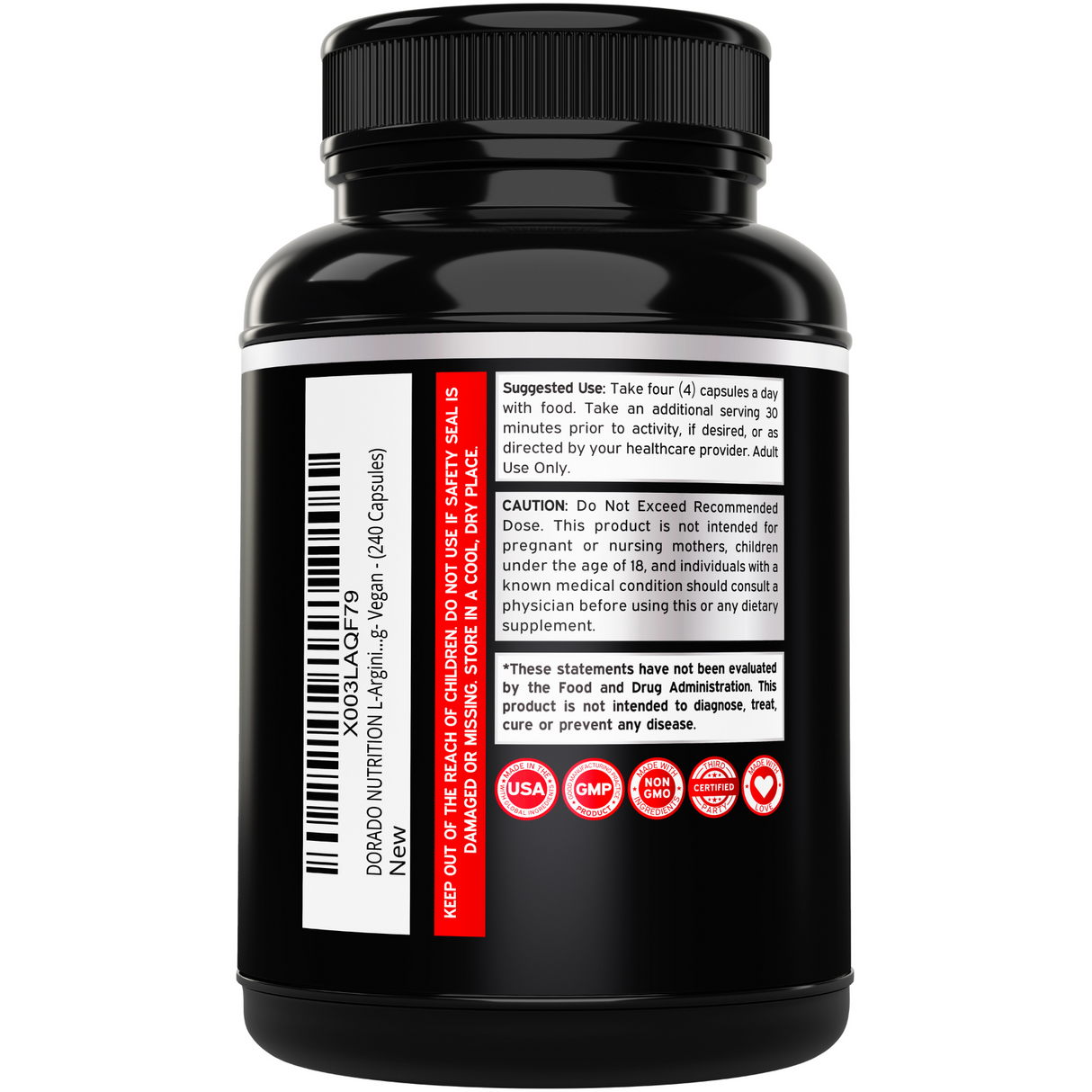 L Arginine L Citrulline 3000mg Supplement (240 Capsules)