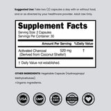 Organic Activated Charcoal Pills (120 Capsules)