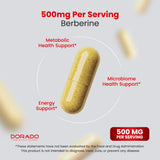 Berberine Supplement 500mg Per Serving (60 Capsules)