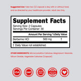 Berberine Supplement 500mg Per Serving (60 Capsules)