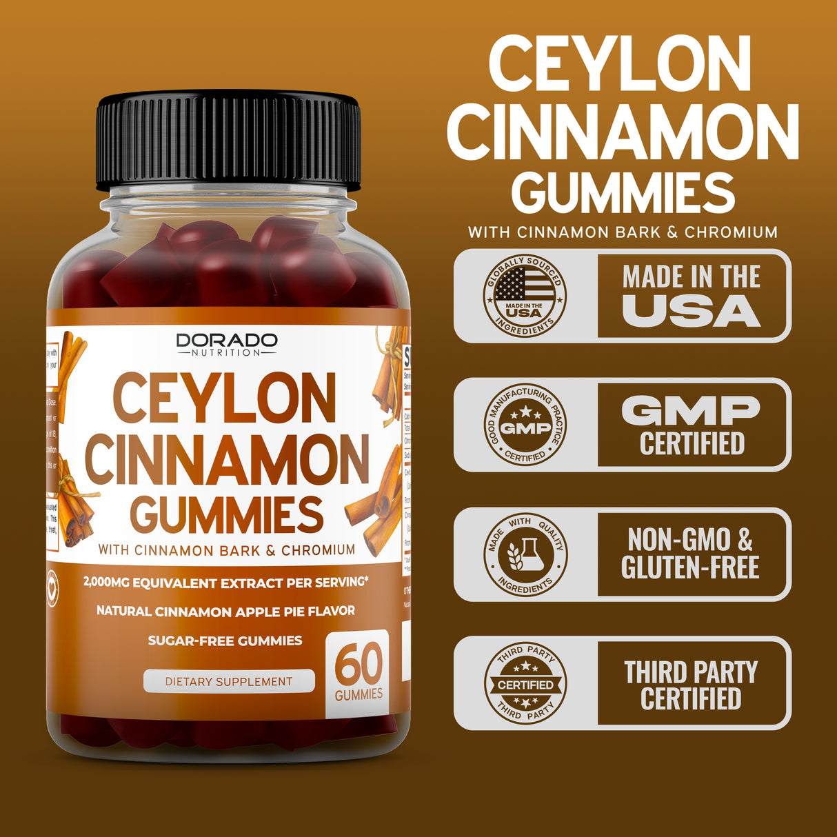 Ceylon Cinnamon Gummies - (60 Gummies)