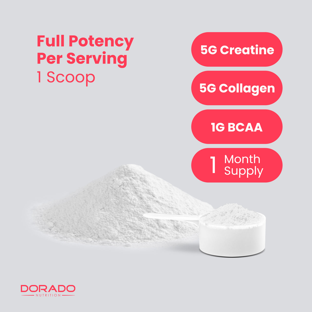 Creatine + Collagen & BCAA's | Creatine Monohydrate Powder (30 Serving)
