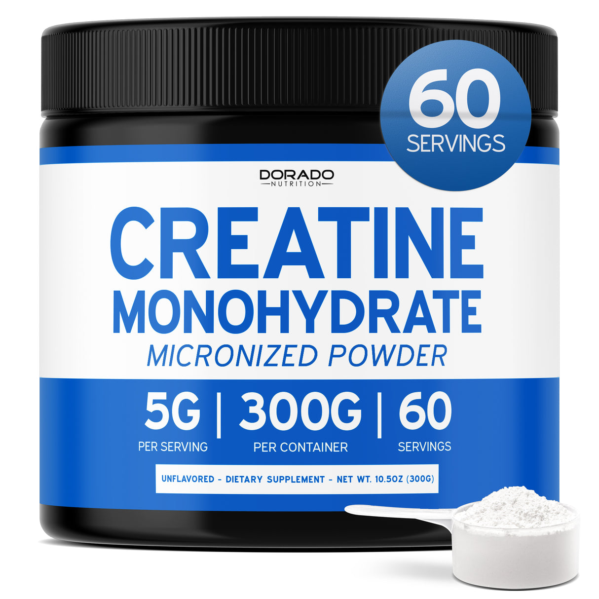 Creatine Monohydrate Powder (60 Servings) for Men & Women