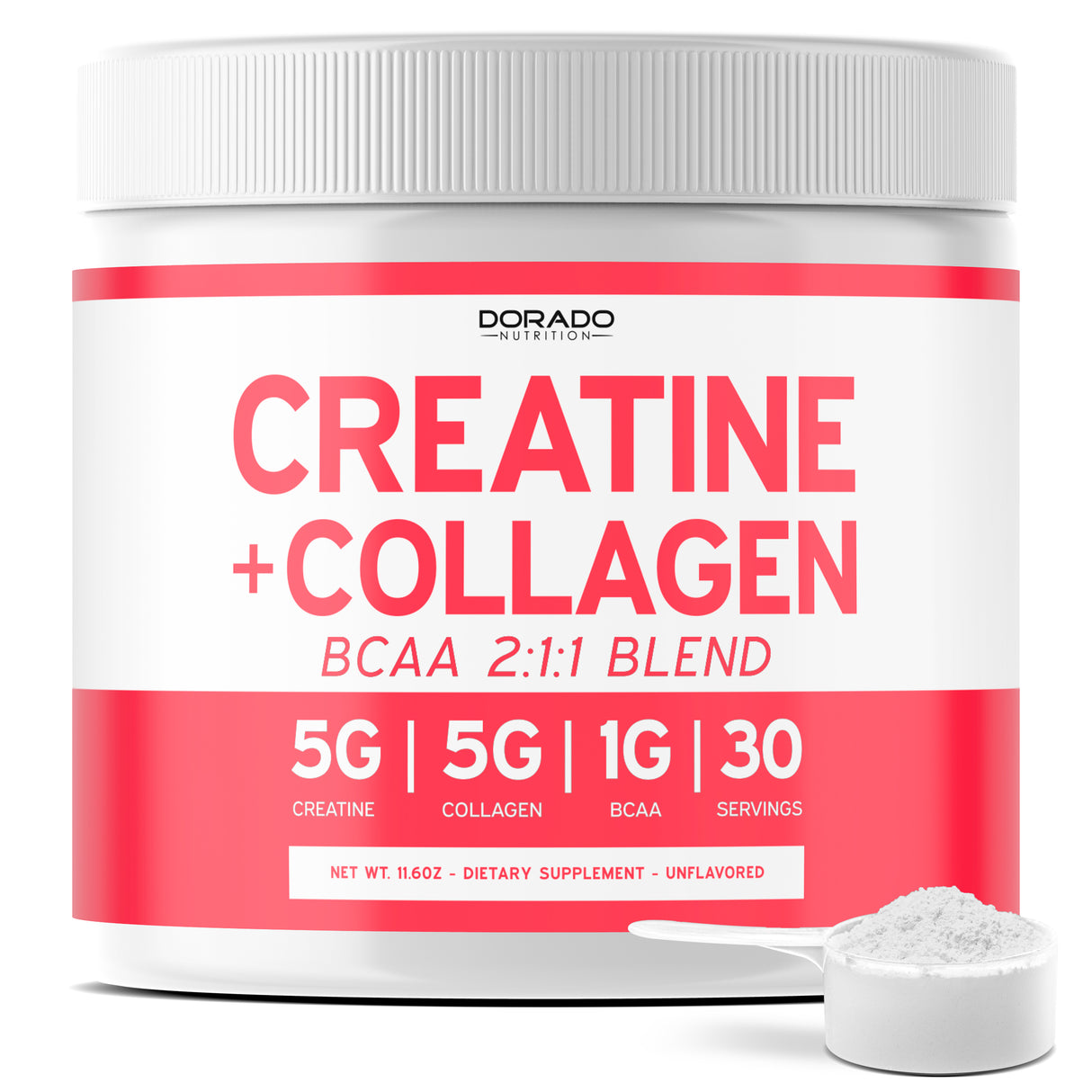 Creatine + Collagen & BCAA's | Creatine Monohydrate Powder (30 Serving)