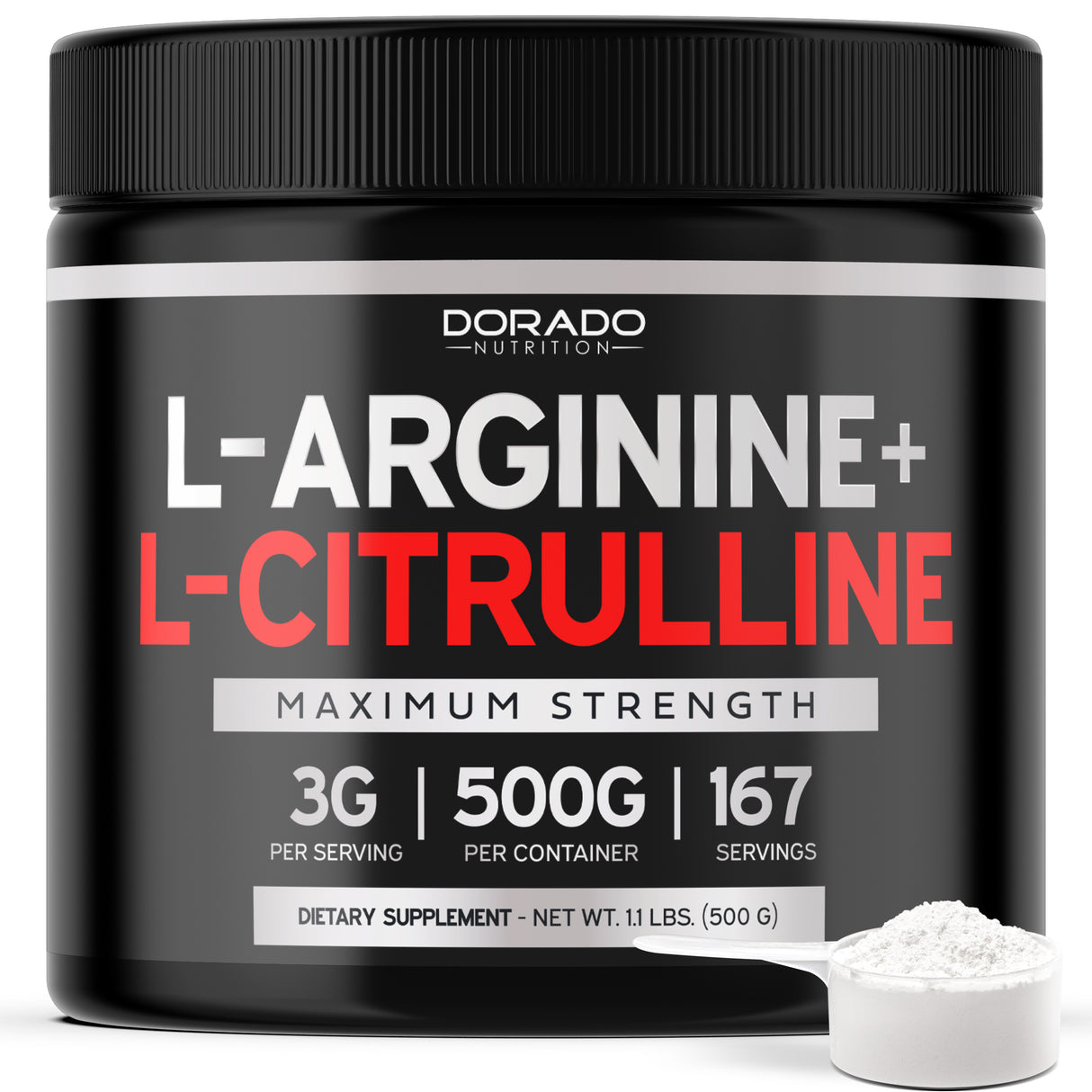 L Arginine L Citrulline Supplement Powder (3g) for Men & Women