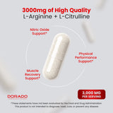 L Arginine L Citrulline 3000mg Supplement (240 Capsules)