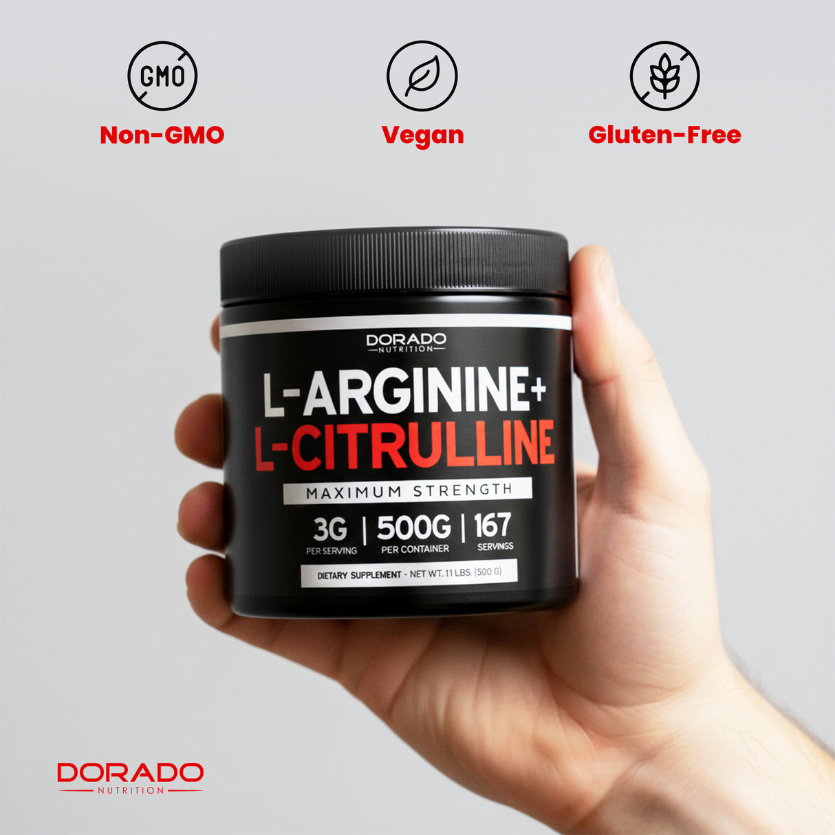 L Arginine L Citrulline Supplement Powder (3g) for Men & Women