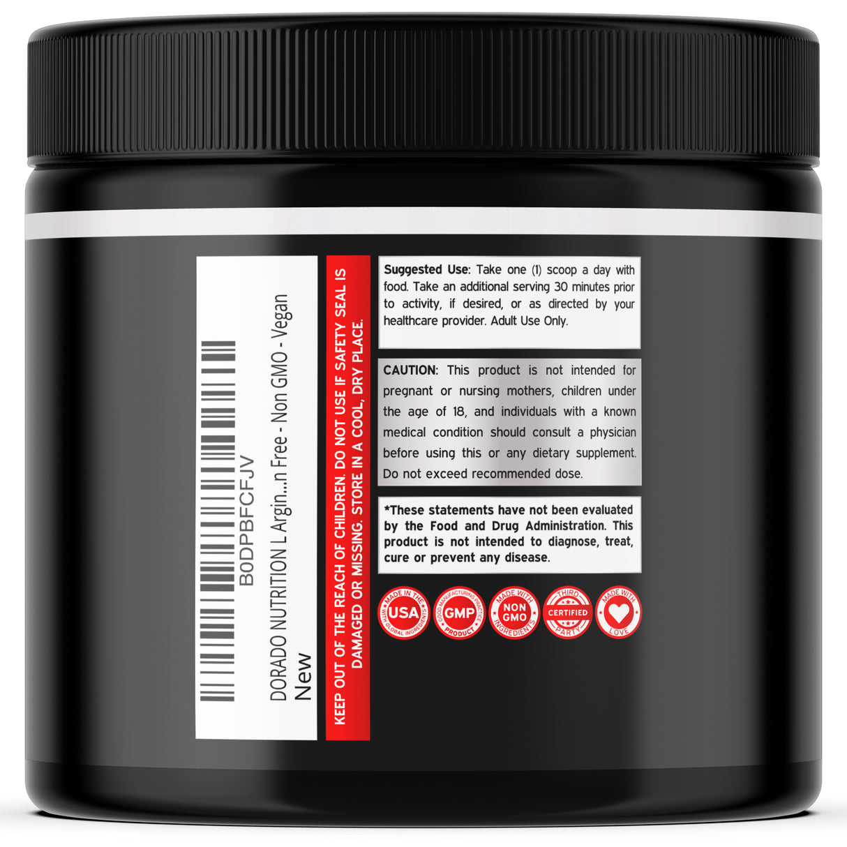 L Arginine L Citrulline Supplement Powder (3g) for Men & Women