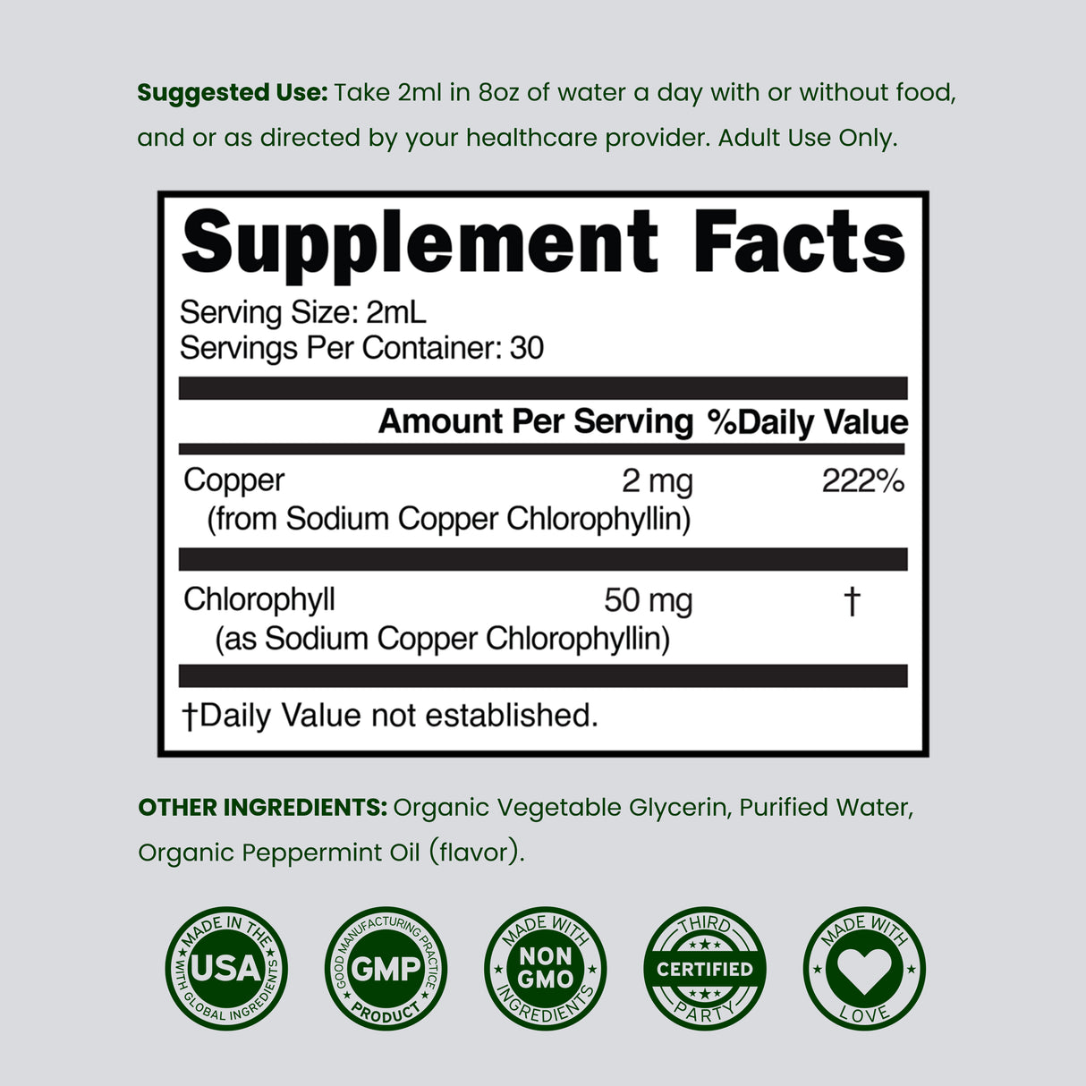 Chlorophyll Liquid Drops (60 ml)