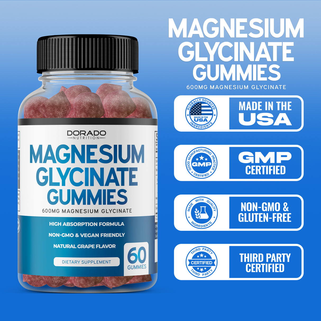 Magnesium Glycinate Gummies - (60 Gummies)