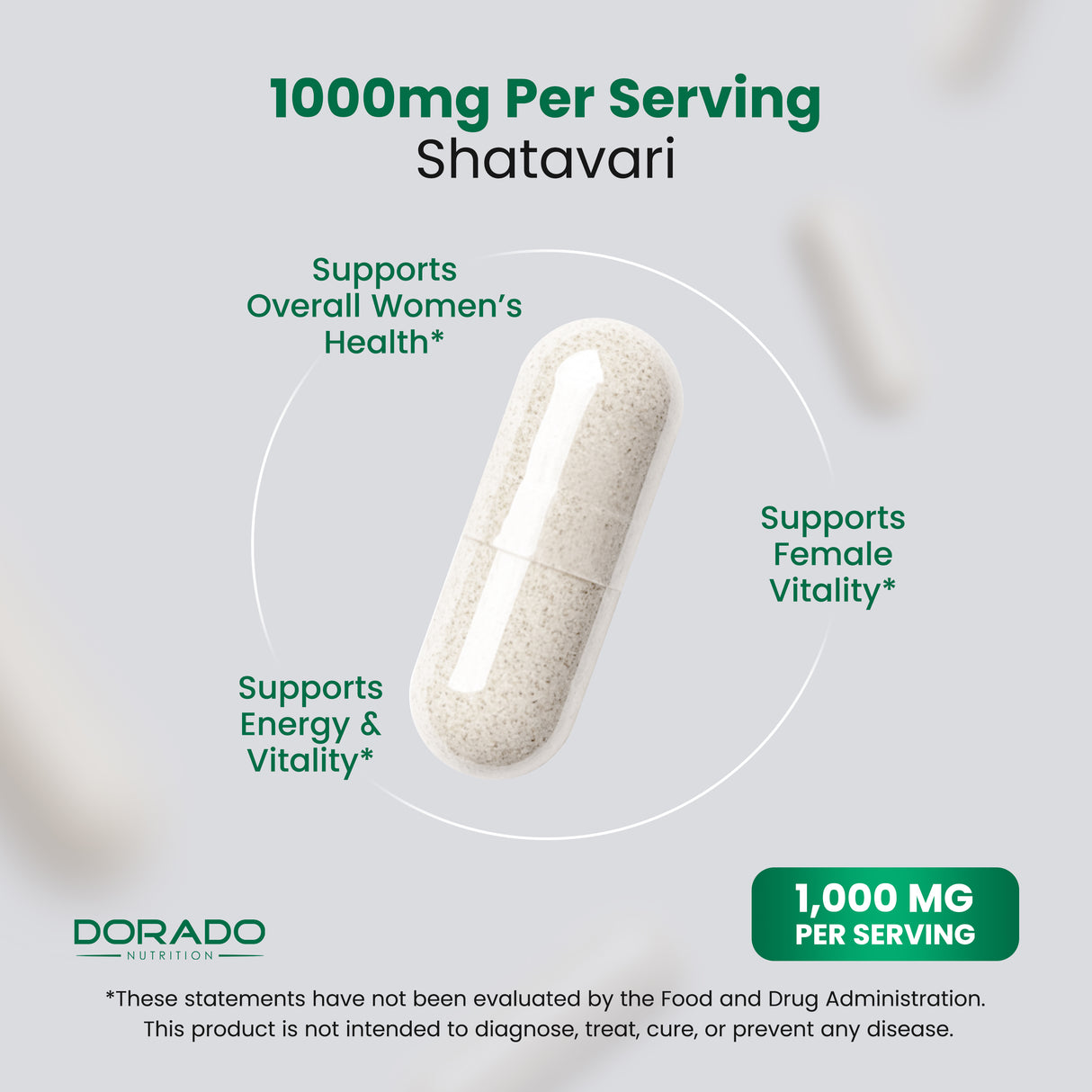 Organic Shatavari Capsules (180 Capsules)