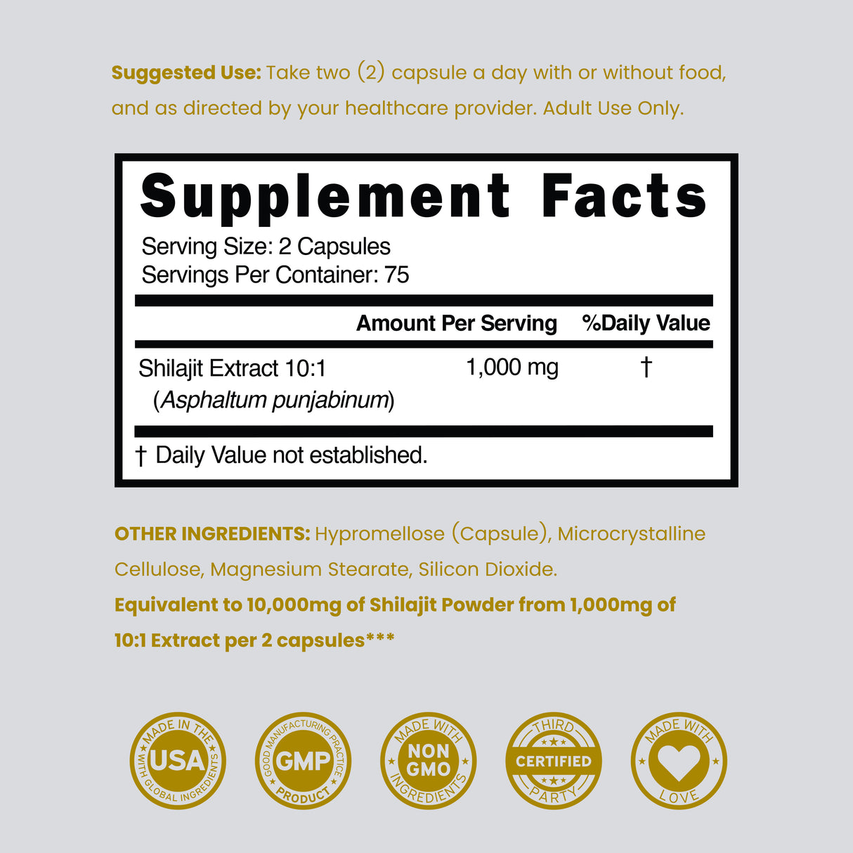 Shilajit Pure Himalayan Capsules 10,000mg