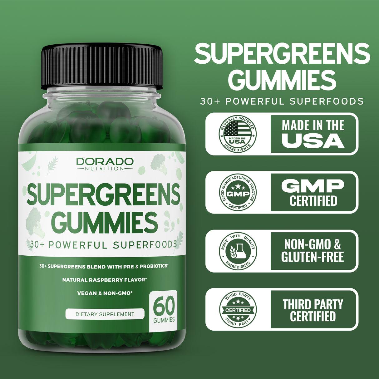 Supergreens Gummies - (60 Count)