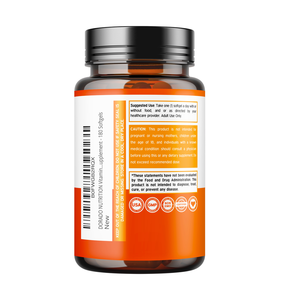 Vitamin D3 K2 Supplement (180 Softgels)