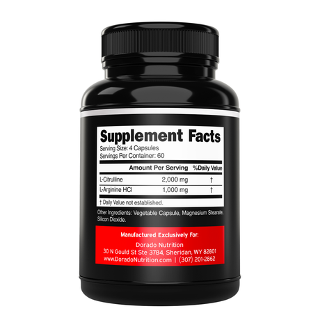 L Arginine L Citrulline 3000mg Supplement (240 Capsules)