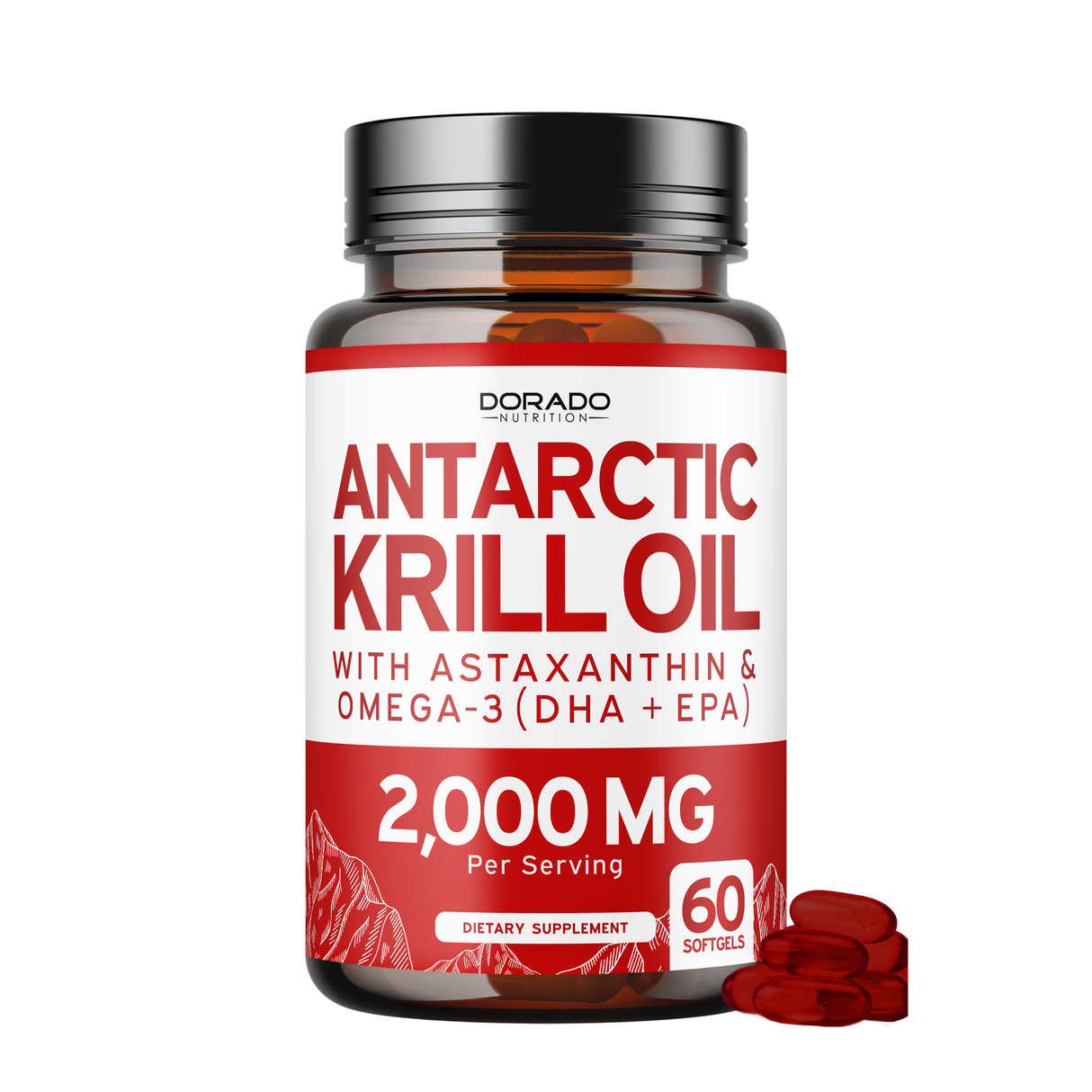 Antarctic Krill Oil Supplement (60 Softgels)