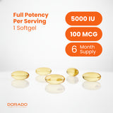 Vitamin D3 K2 Supplement (180 Softgels)