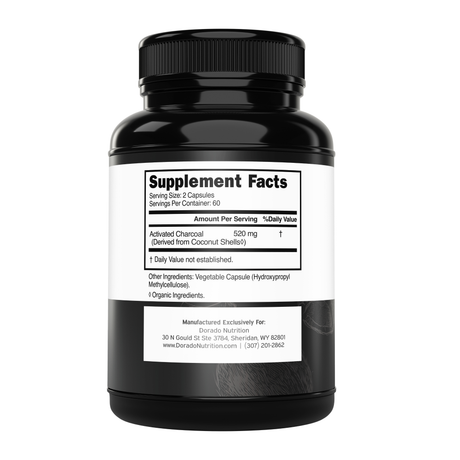 Organic Activated Charcoal Pills (120 Capsules)